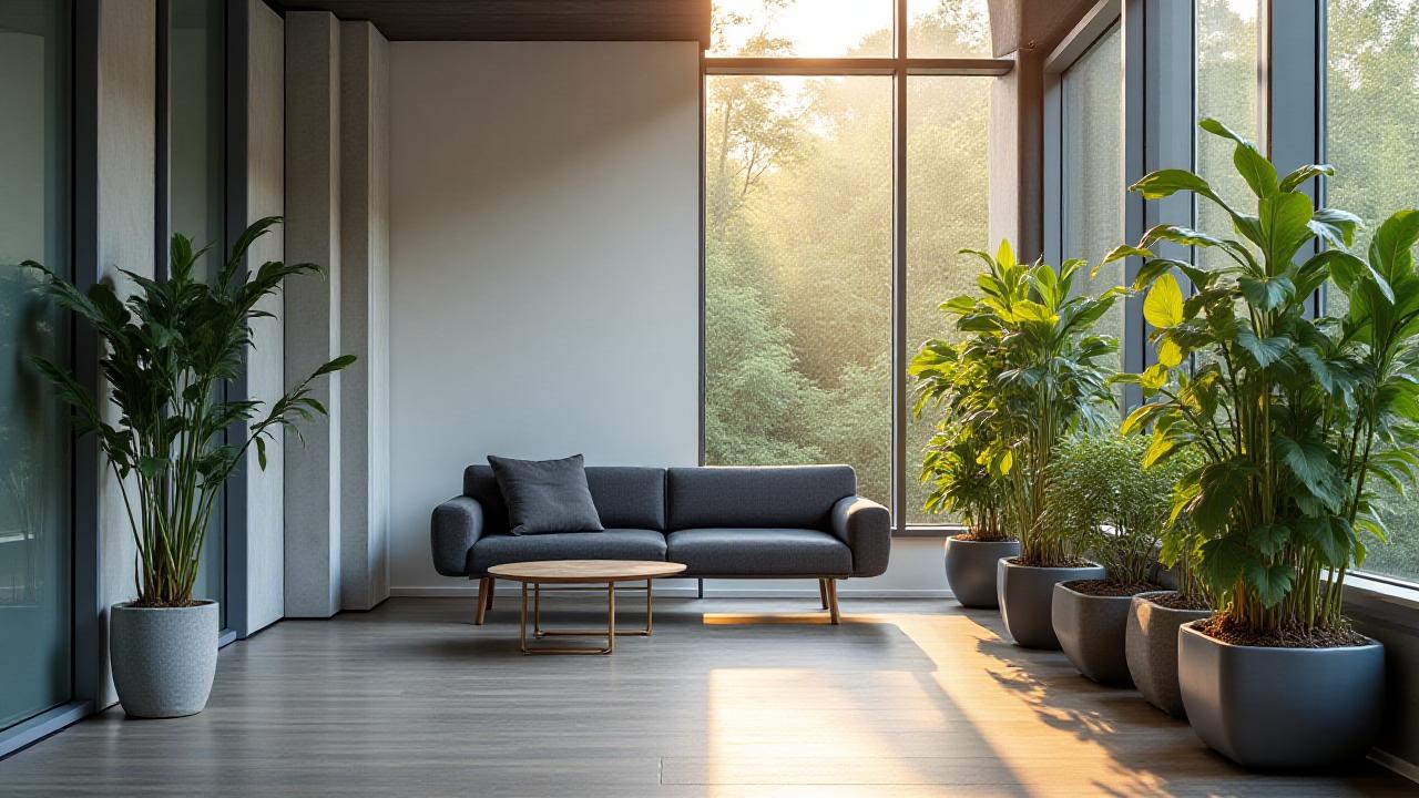 Før og efter transformering af et moderne københavnsk kontor med frodige planter